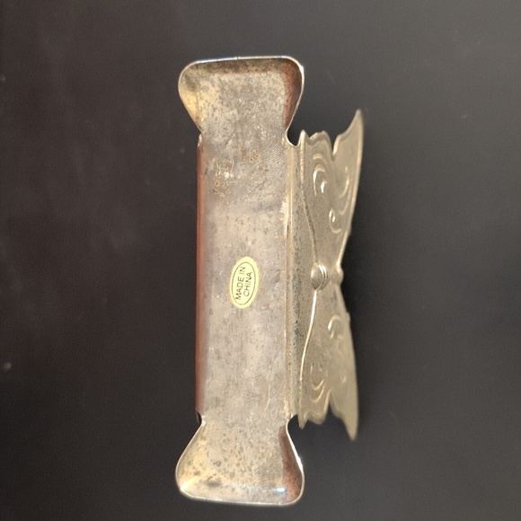 Silver Plated Butterfly Napkin Holder - Picture 6 of 6